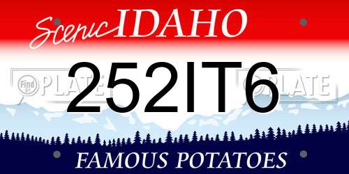 252IT6 Idaho License Plate