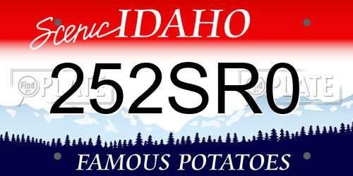 252SR0 Idaho License Plate