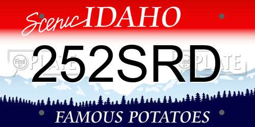 252SRD Idaho License Plate