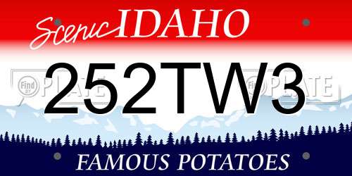 252TW3 Idaho License Plate