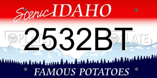 2532BT Idaho License Plate