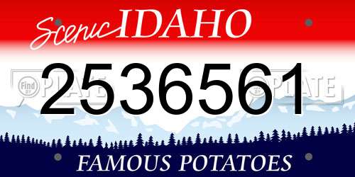 2536561 Idaho License Plate