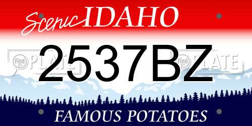 2537BZ Idaho License Plate