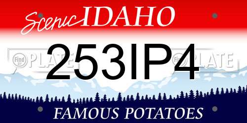 253IP4 Idaho License Plate