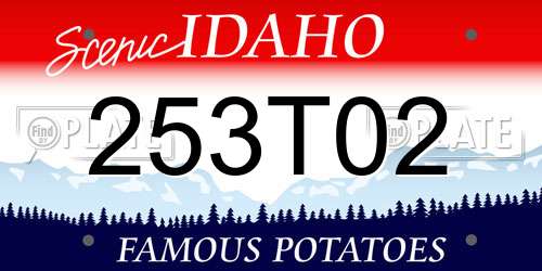 253T02 Idaho License Plate