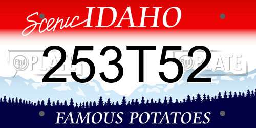 253T52 Idaho License Plate