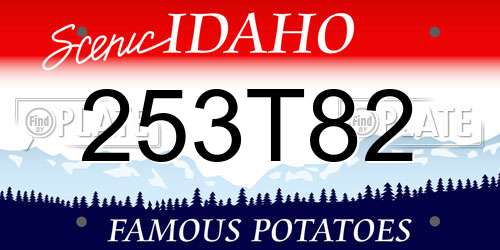 253T82 Idaho License Plate