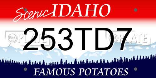 253TD7 Idaho License Plate