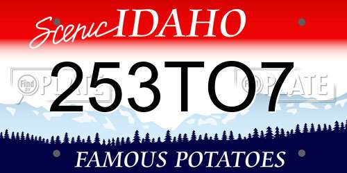 253TO7 Idaho License Plate