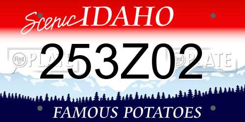 253Z02 Idaho License Plate