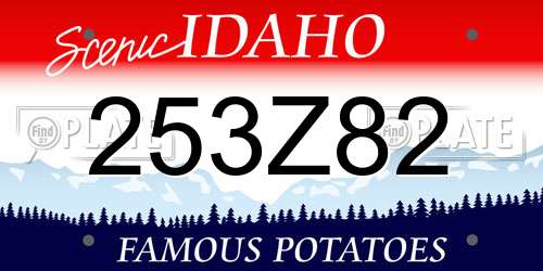 253Z82 Idaho License Plate