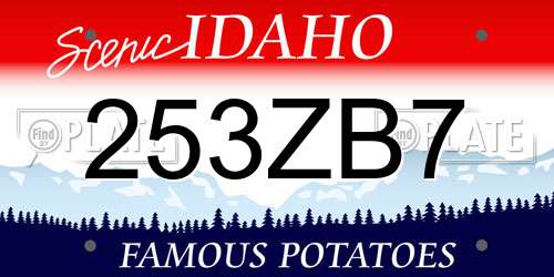 253ZB7 Idaho License Plate