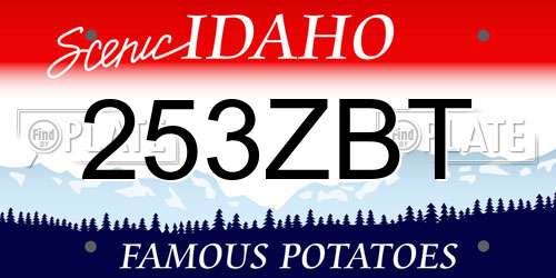 253ZBT Idaho License Plate