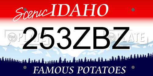 253ZBZ Idaho License Plate