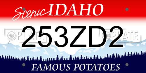253ZD2 Idaho License Plate