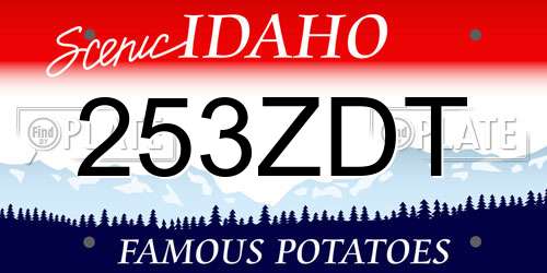 253ZDT Idaho License Plate