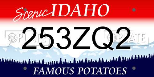 253ZQ2 Idaho License Plate