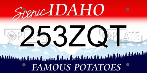 253ZQT Idaho License Plate