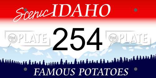 254 Idaho License Plate