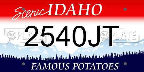 2540JT Idaho License Plate