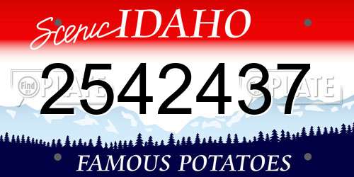 2542437 Idaho License Plate