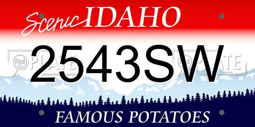 2543SW Idaho License Plate