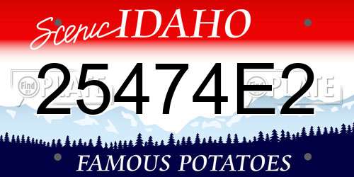 25474E2 Idaho License Plate