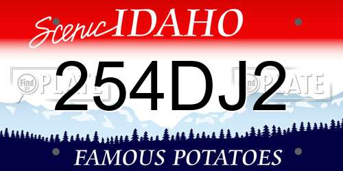 254DJ2 Idaho License Plate
