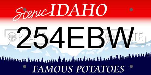 254EBW Idaho License Plate