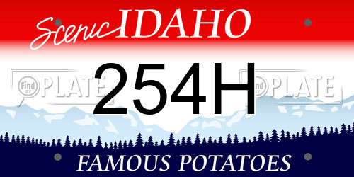 254H Idaho License Plate