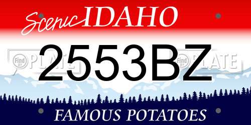 2553BZ Idaho License Plate