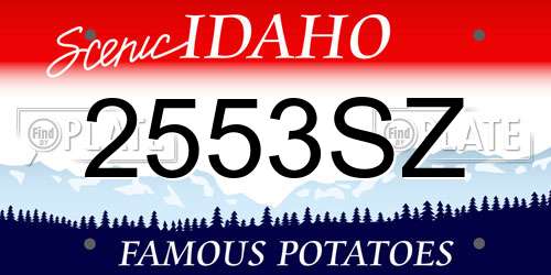 2553SZ Idaho License Plate