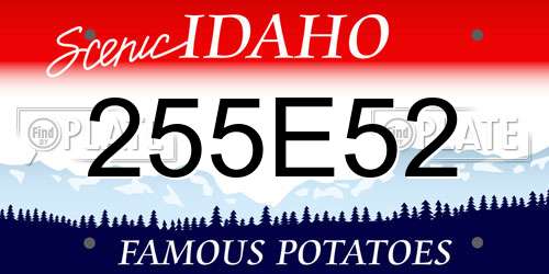 255E52 Idaho License Plate