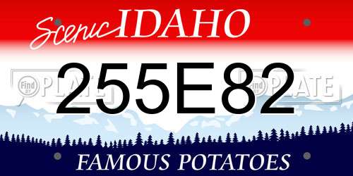 255E82 Idaho License Plate