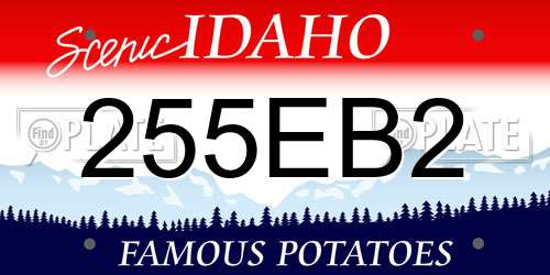 255EB2 Idaho License Plate