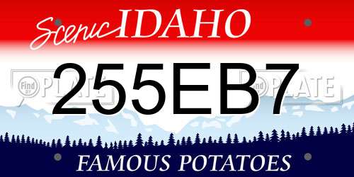 255EB7 Idaho License Plate