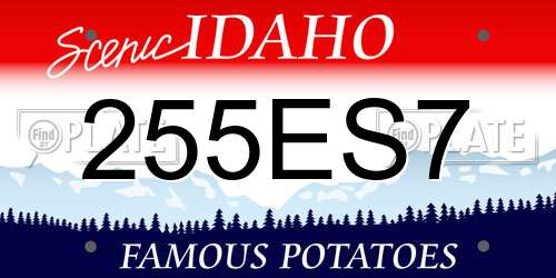 255ES7 Idaho License Plate