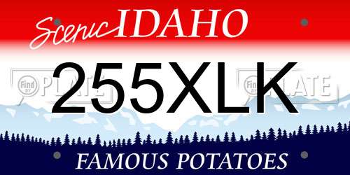 255XLK Idaho License Plate