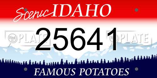 25641 Idaho License Plate