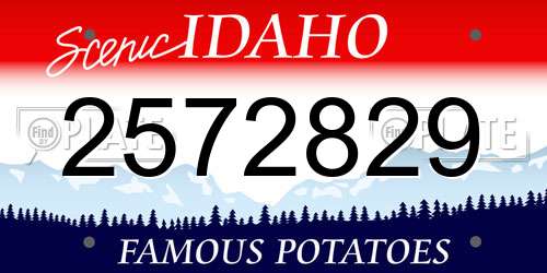 2572829 Idaho License Plate