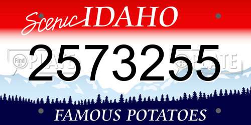 2573255 Idaho License Plate