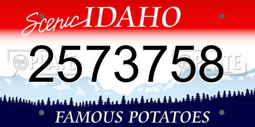 2573758 Idaho License Plate