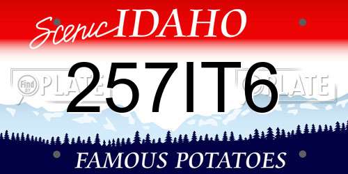 257IT6 Idaho License Plate