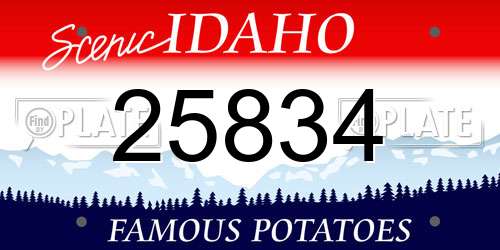 25834 Idaho License Plate