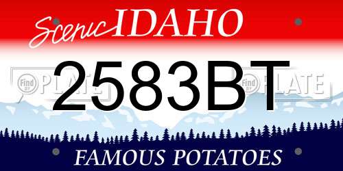2583BT Idaho License Plate