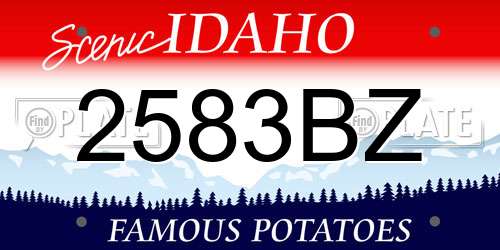 2583BZ Idaho License Plate