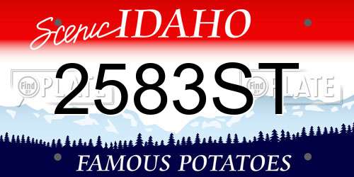 2583ST Idaho License Plate