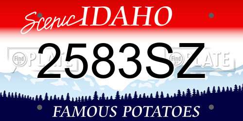 2583SZ Idaho License Plate