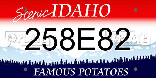 258E82 Idaho License Plate