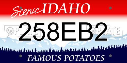 258EB2 Idaho License Plate